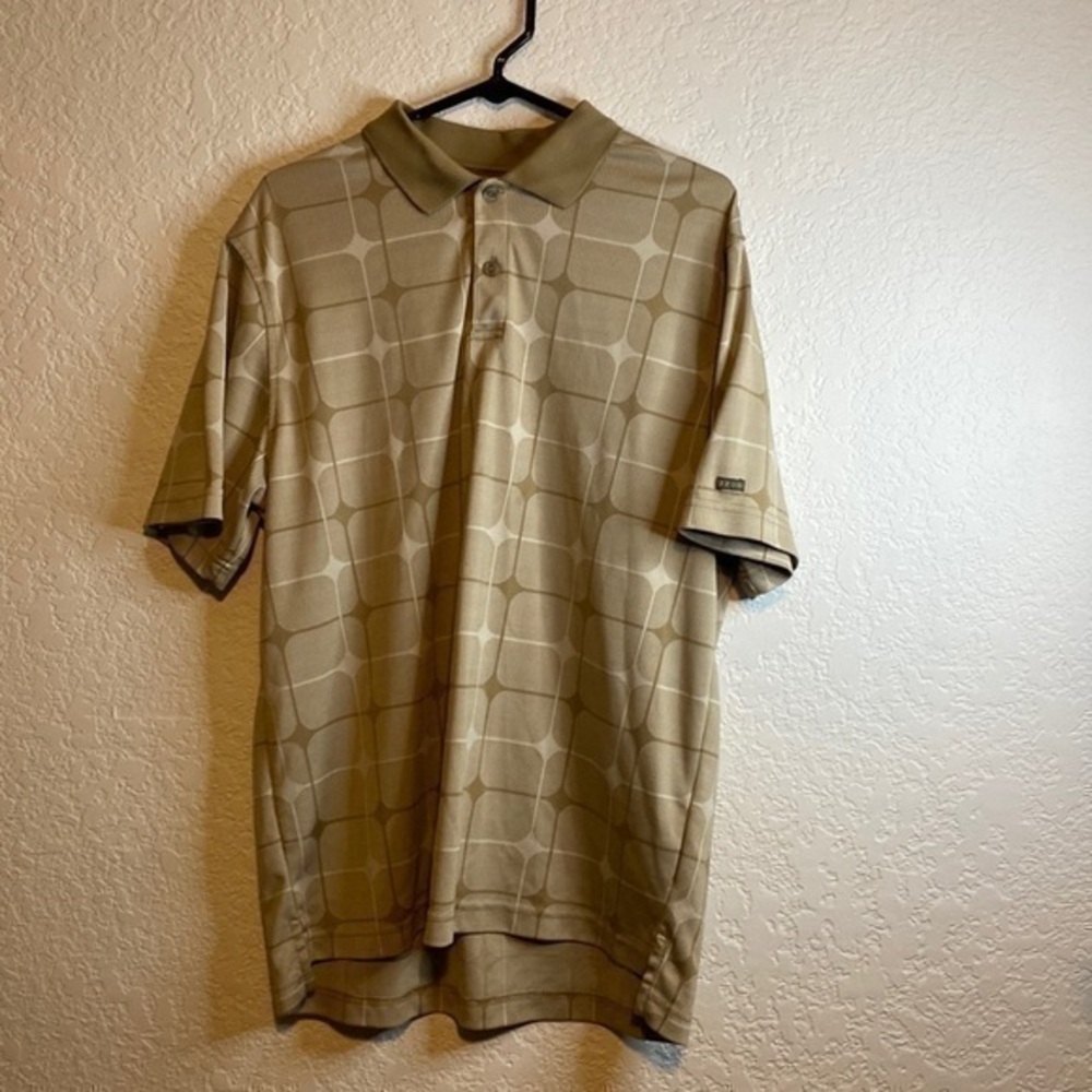 IZOD golf classic cool fx elite short sleeve 2 button shirt lg